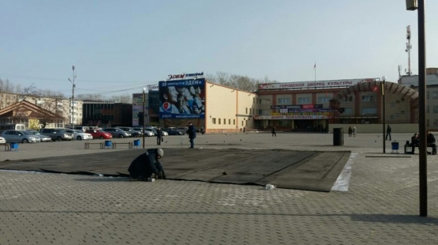 Главный фонтан Ачинска готовят к зиме