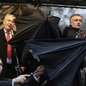 Брошенное в чешского президента яйцо попало в голову немецкому